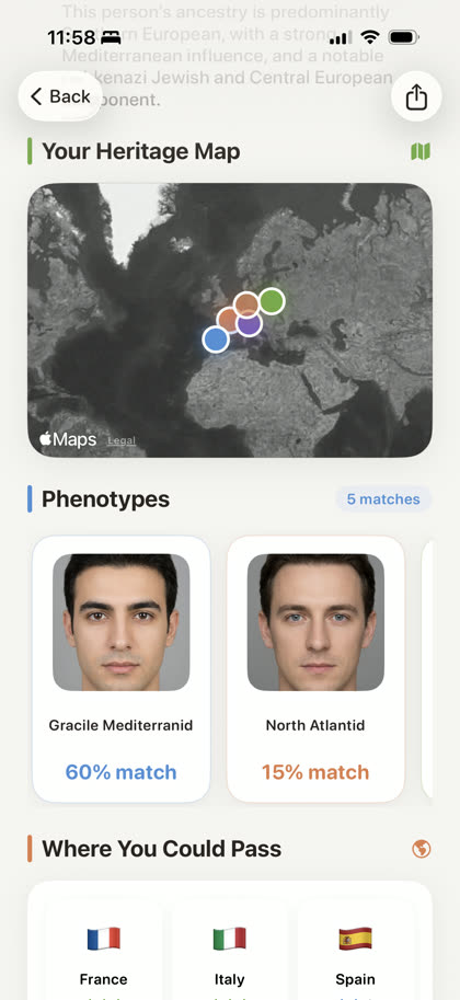 AncestryScan screen